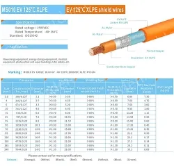 New energy EV high-voltage power cable 1500V Nominal cross-section 2.5mm²