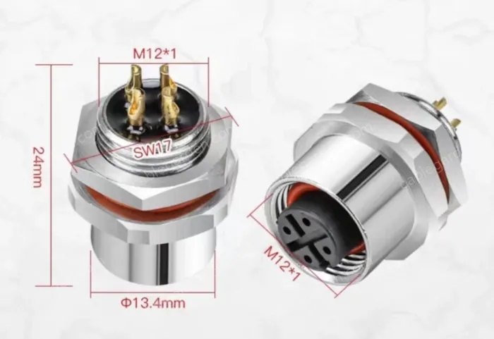M12 connector waterproof male and female connector 8 pins m12 φ13.4mm