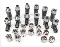 M12 connector waterproof male and female connector 4 pins sw18 m16 24.5mm