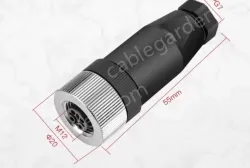 M12 connector waterproof male and female connector 4 pins m12 φ20 55mm