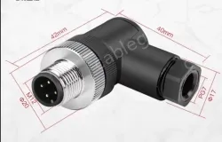 M12 connector waterproof male and female connector 4 pins m12 &phi;20 42mm