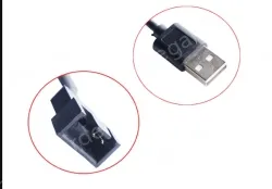 USB computer fan adapter cable 2Pin 5V 50cm